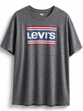 Levi’s Graphic Tee M Oversized Fit Gray Logo T Shirt Streetwear Casual